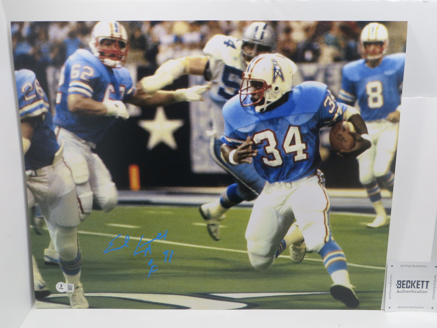 EARL CAMPBELL Houston Oilers SIGNED 16x20 PHOTO UT Longhorns BAS