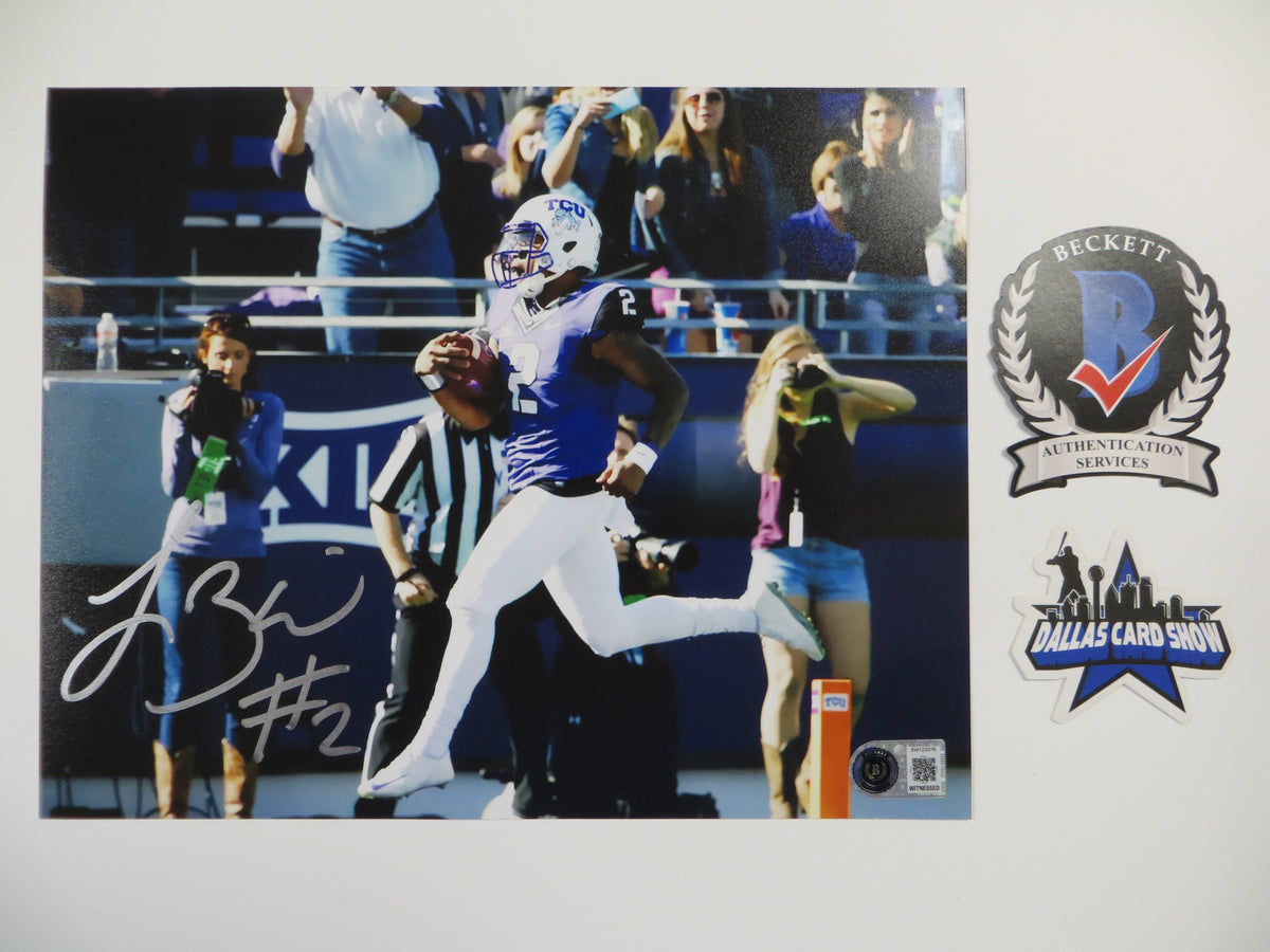 TREVONE BOYKIN TCU HORNED FROGS SIGNED 8x10 TD Run PHOTO BAS