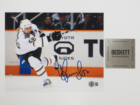 SERGEI ZUBOV DALLAS STARS SIGNED 8x10 Slap Shot PHOTO Soviet Union RUSSIA BAS