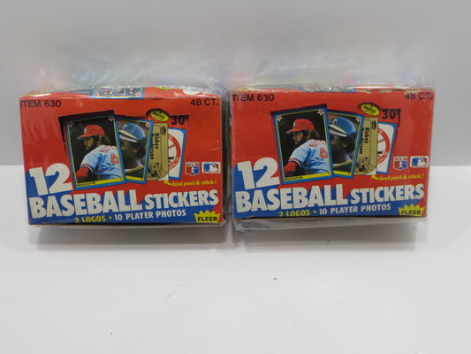 1983 FLEER BASEBALL STICKERS EMPTY Lot of 2 BOXES