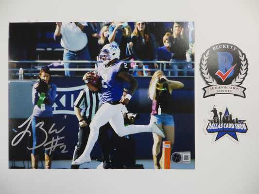 TREVONE BOYKIN TCU HORNED FROGS SIGNED 8x10 TD Run PHOTO BAS