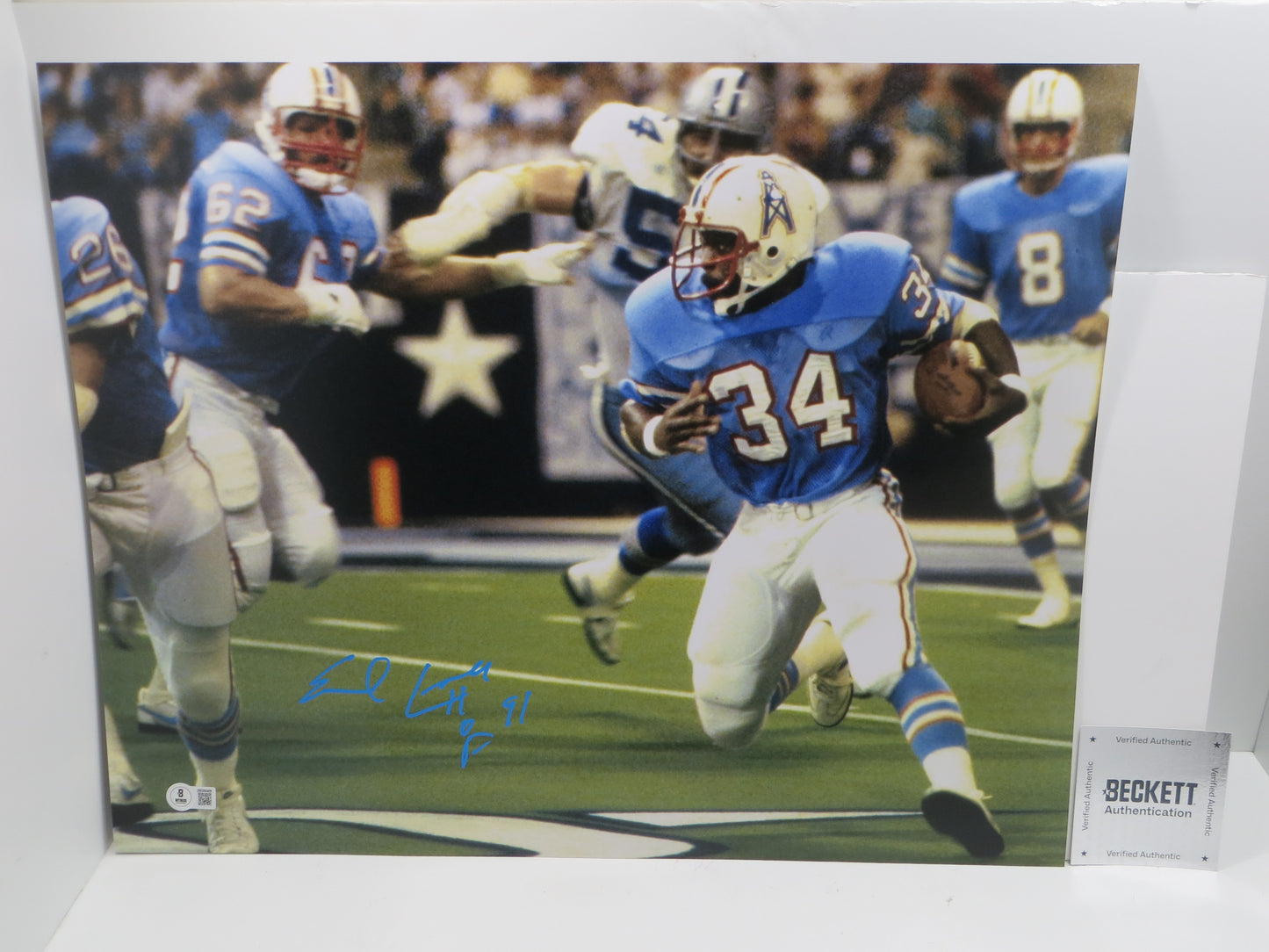 EARL CAMPBELL Houston Oilers SIGNED 16x20 PHOTO UT Longhorns BAS