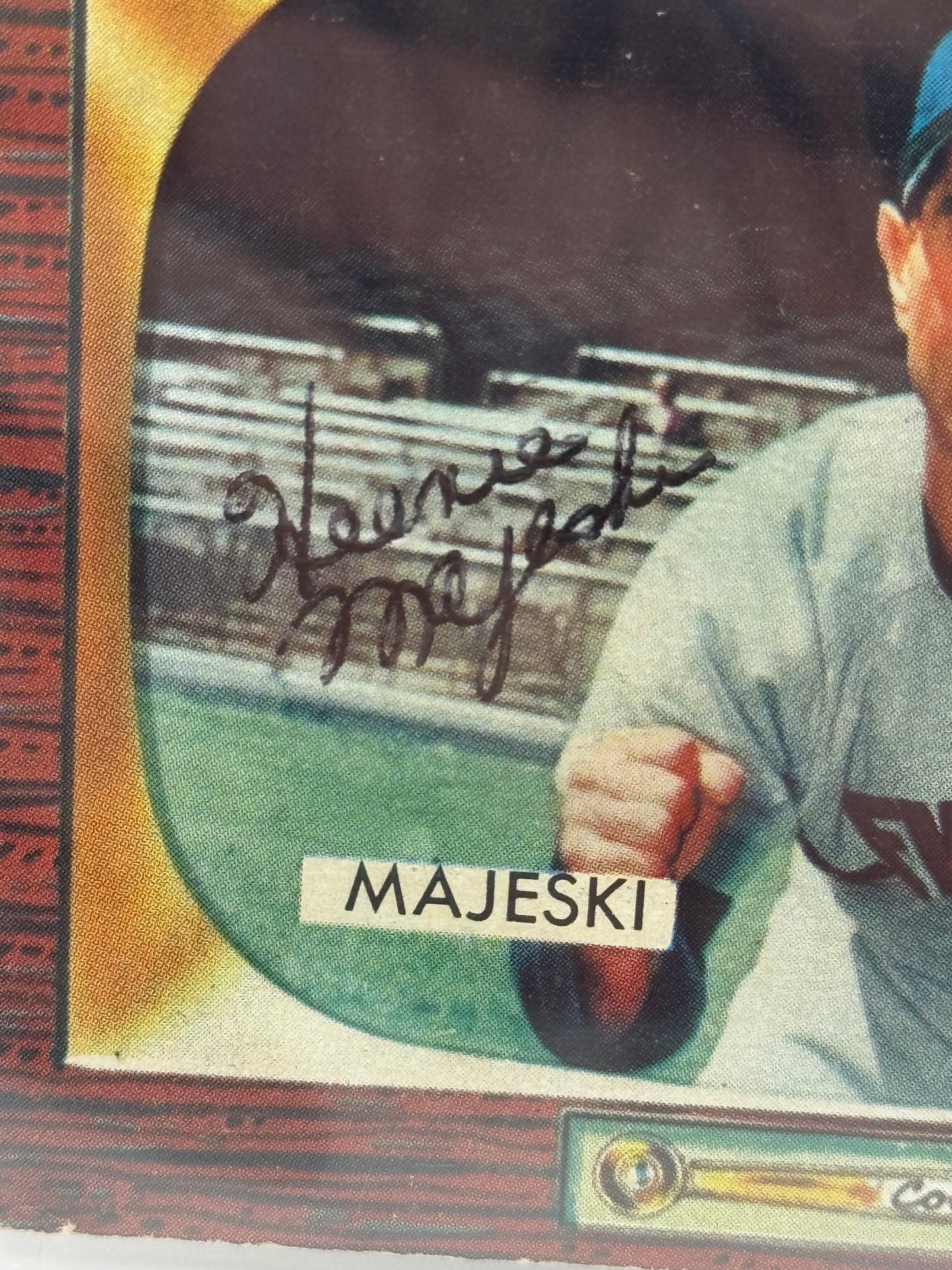 1955 Bowman Hank Majeski #127 Auto Beckett Authentic Deceased in 1991