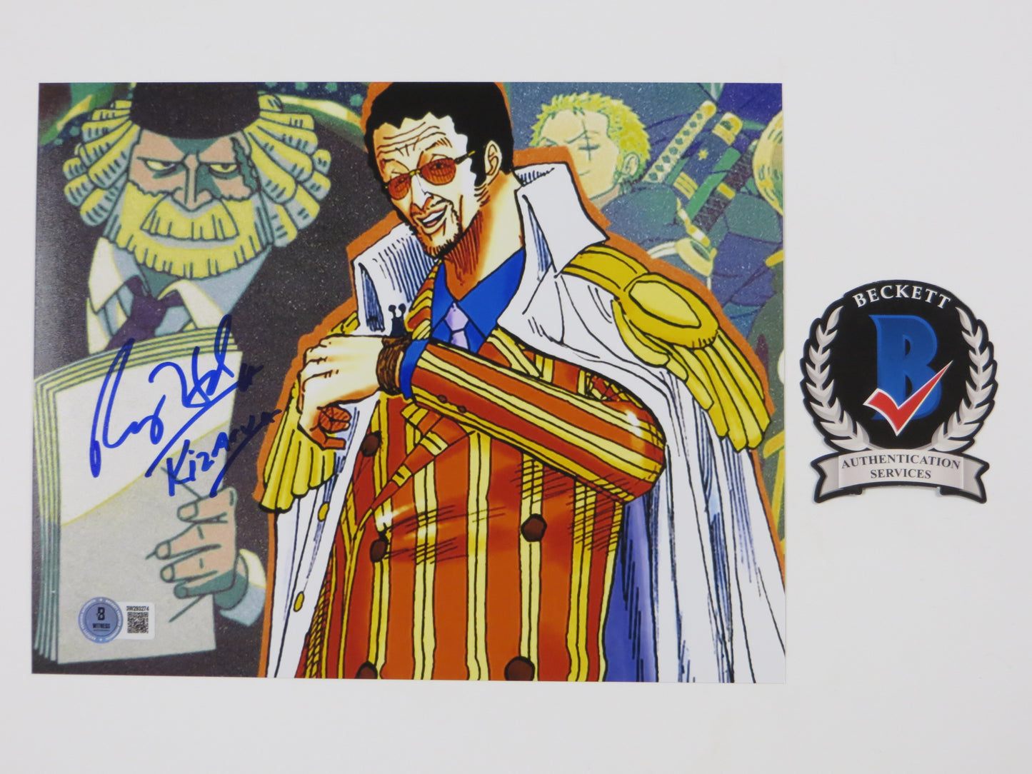RAY HURD ONE PIECE - KIZARU SIGNED w/Kizaru INSCRIPTION 8x10 PHOTO BAS COA