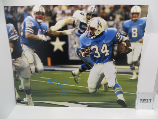 EARL CAMPBELL Houston Oilers SIGNED 16x20 PHOTO UT Longhorns BAS