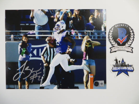 TREVONE BOYKIN TCU HORNED FROGS SIGNED 8x10 TD Run PHOTO BAS