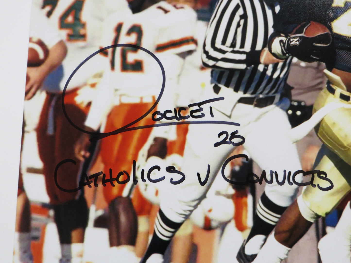 RAGHIB Rocket ISMAIL Notre Dame vs Miami SIGNED 16x20 Catholics v Convicts BAS