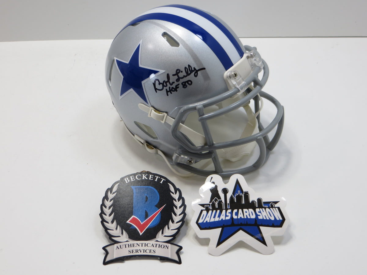 BOB LILLY DALLAS COWBOYS SIGNED Riddell 60s MINI HELMET TCU BAS