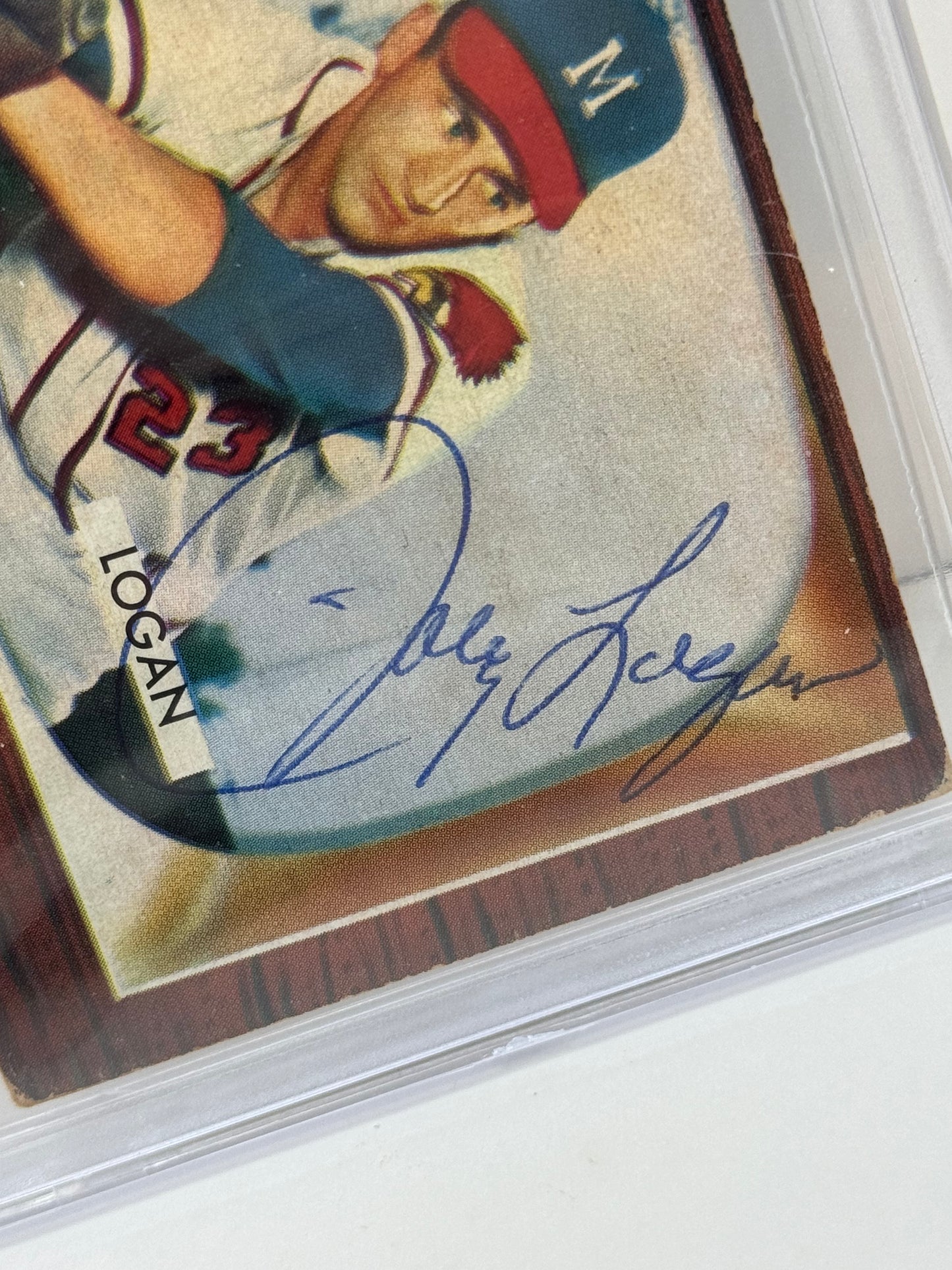 1954 Bowman Johnny Logan #80B Auto Beckett Authentic Deceased in 2013