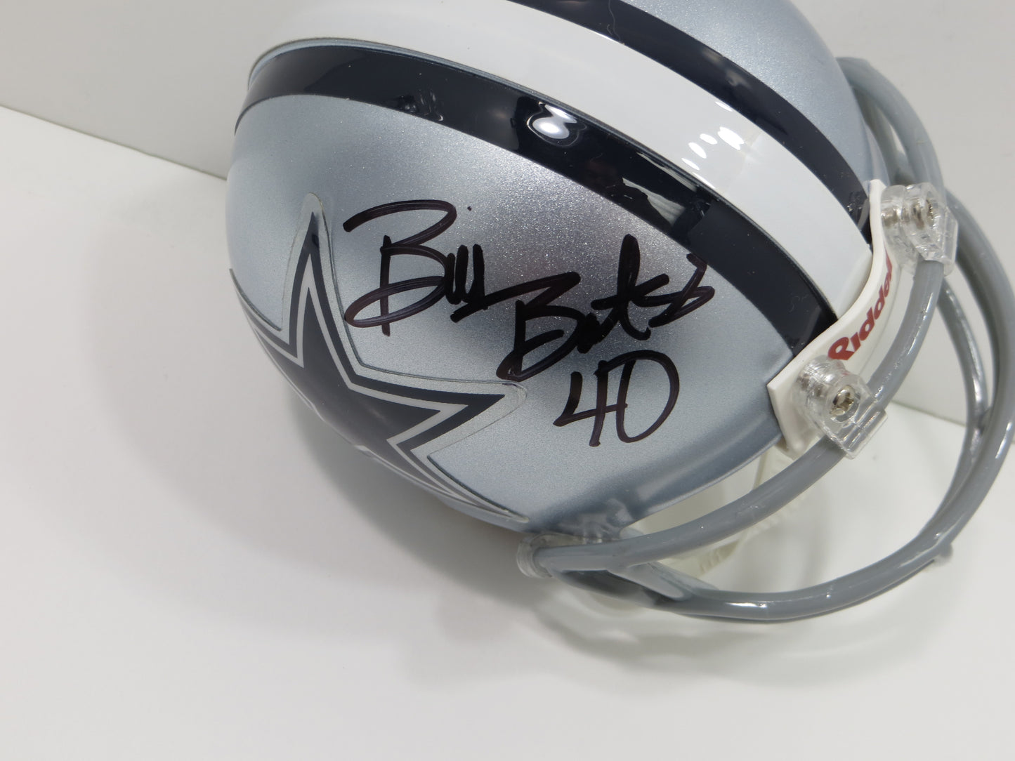 BILL BATES SIGNED DALLAS COWBOYS Mini Helmet Tennessee Vols JSA COA