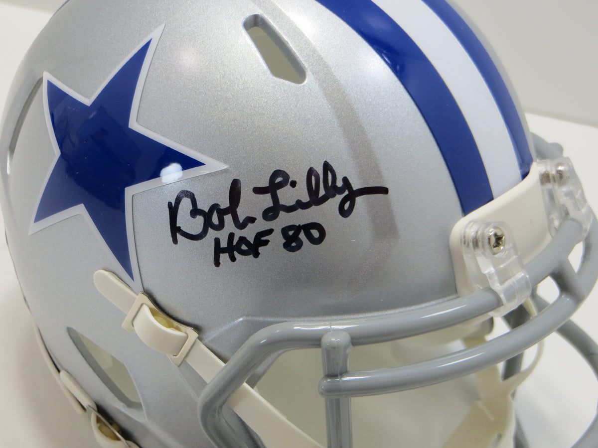 BOB LILLY DALLAS COWBOYS SIGNED Riddell 60s MINI HELMET TCU BAS