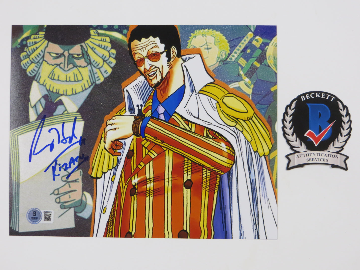 RAY HURD ONE PIECE - KIZARU SIGNED w/Kizaru INSCRIPTION 8x10 PHOTO BAS COA