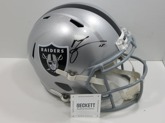 MICHAEL CRABTREE SIGNED OAKLAND RAIDERS Riddell FULL SIZE HELMET Texas Tech BAS