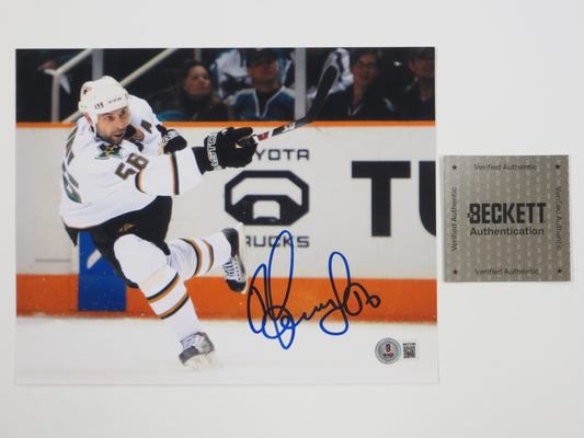 SERGEI ZUBOV DALLAS STARS SIGNED 8x10 Slap Shot PHOTO Soviet Union RUSSIA BAS