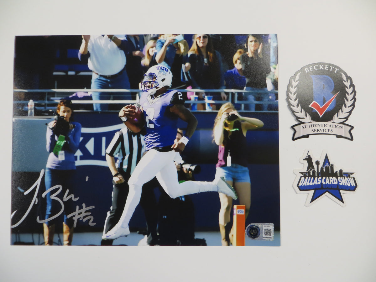 TREVONE BOYKIN TCU HORNED FROGS SIGNED 8x10 TD Run PHOTO BAS
