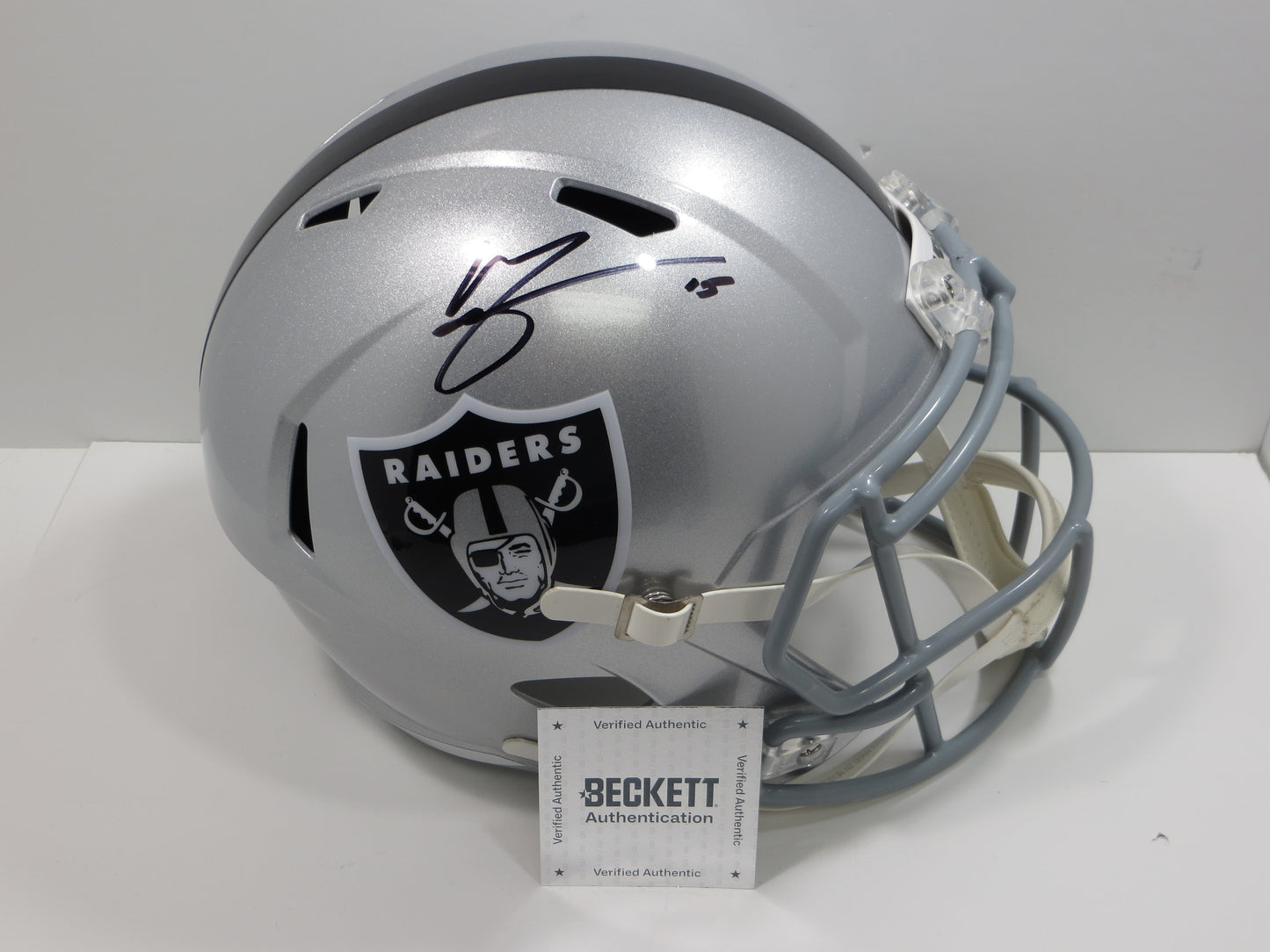 MICHAEL CRABTREE SIGNED OAKLAND RAIDERS Riddell FULL SIZE HELMET Texas Tech BAS