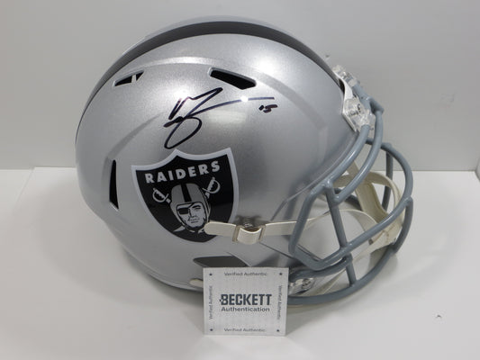 MICHAEL CRABTREE SIGNED OAKLAND RAIDERS Riddell FULL SIZE HELMET Texas Tech BAS