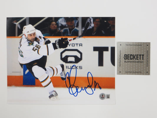 SERGEI ZUBOV DALLAS STARS SIGNED 8x10 Slap Shot PHOTO Soviet Union RUSSIA BAS