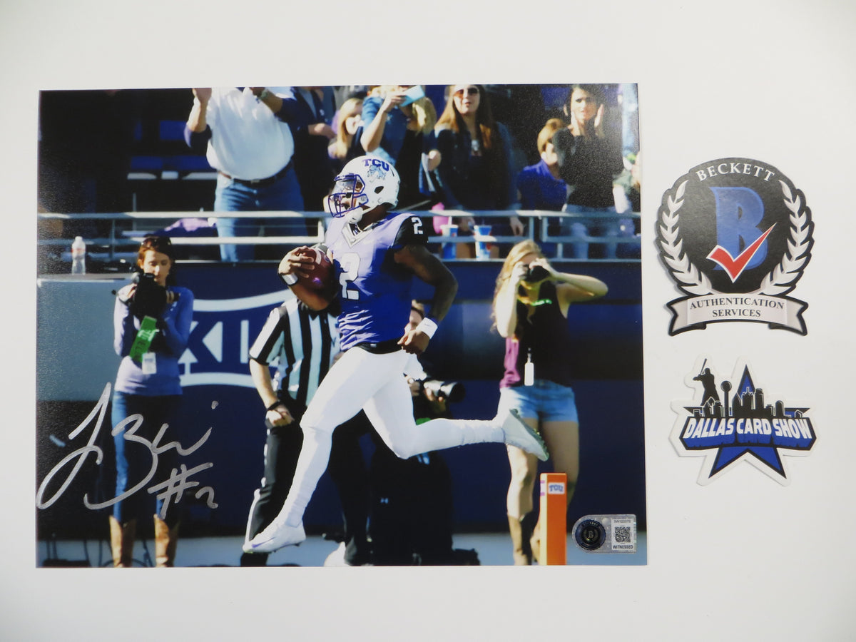 TREVONE BOYKIN TCU HORNED FROGS SIGNED 8x10 TD Run PHOTO BAS
