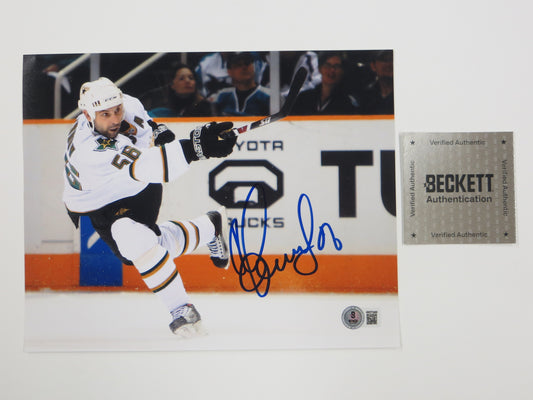 SERGEI ZUBOV DALLAS STARS SIGNED 8x10 Slap Shot PHOTO Soviet Union RUSSIA BAS