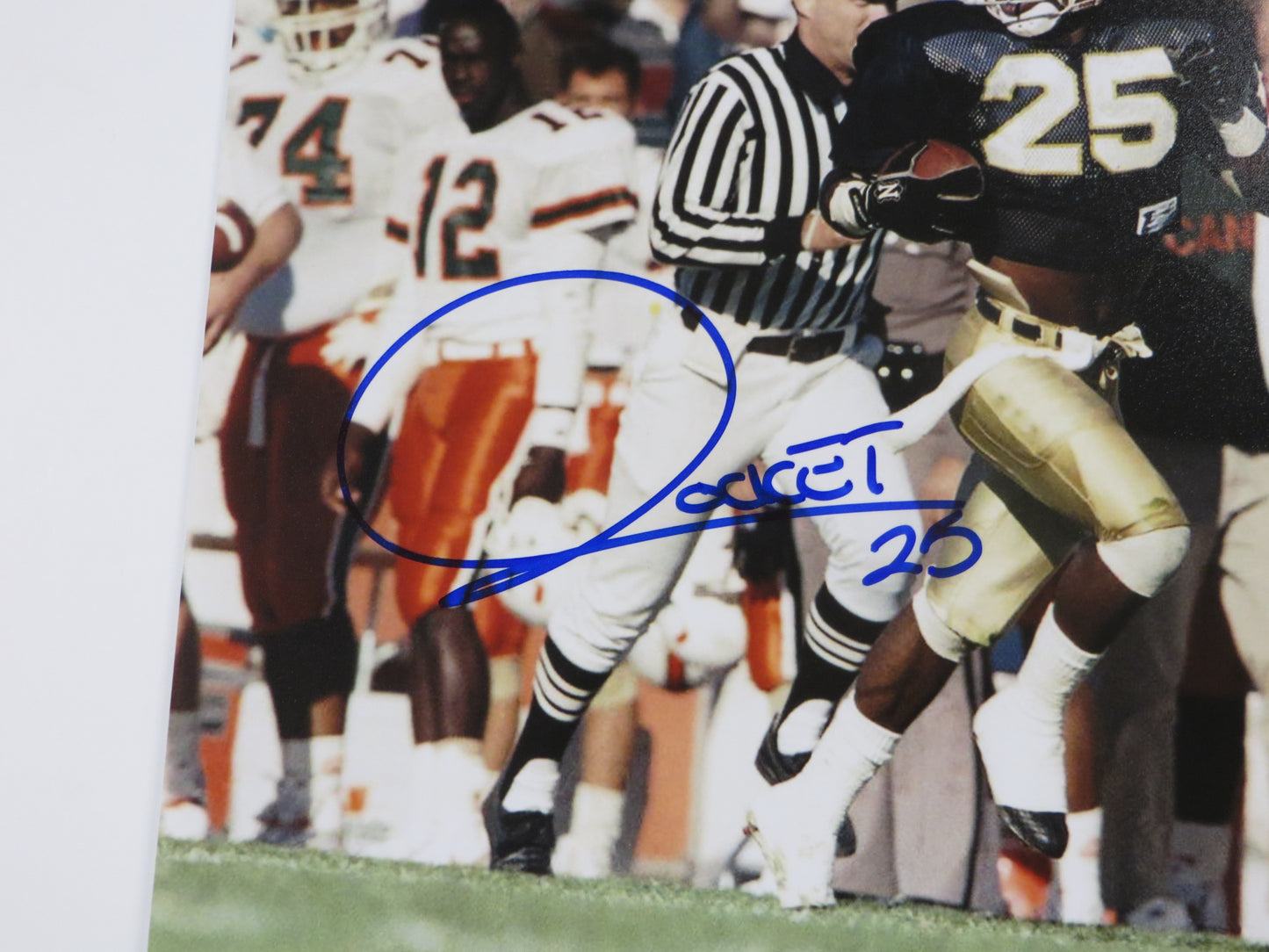 RAGHIB ROCKET ISMAIL SIGNED 8x10 NOTRE DAME IRISH vs MIAMI PHOTO BAS COA