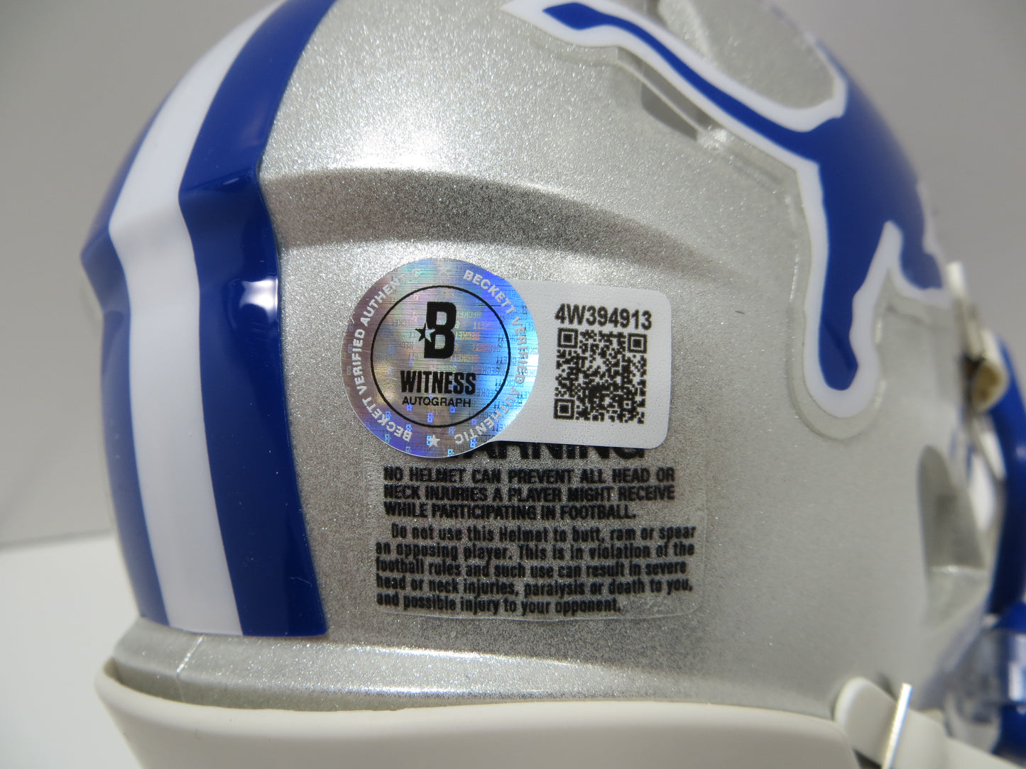 STEVE OWENS SIGNED DETROIT LIONS MINI HELMET w/71ALLPRO BAS