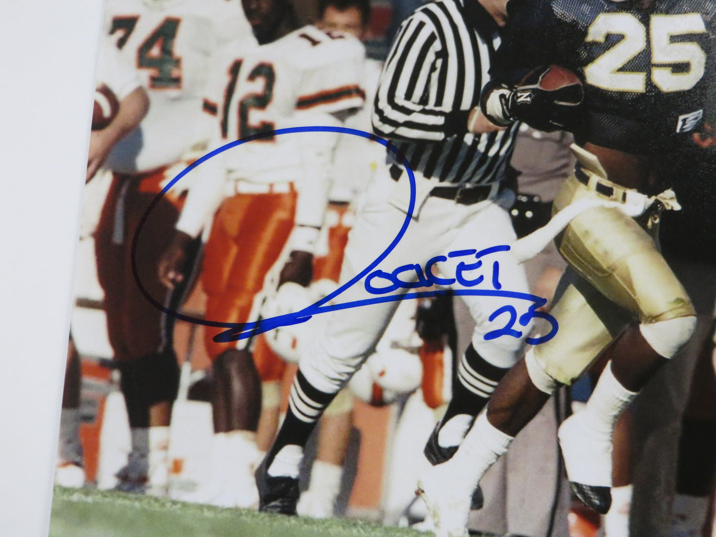 RAGHIB ROCKET ISMAIL SIGNED 8x10 NOTRE DAME IRISH vs MIAMI PHOTO BAS COA