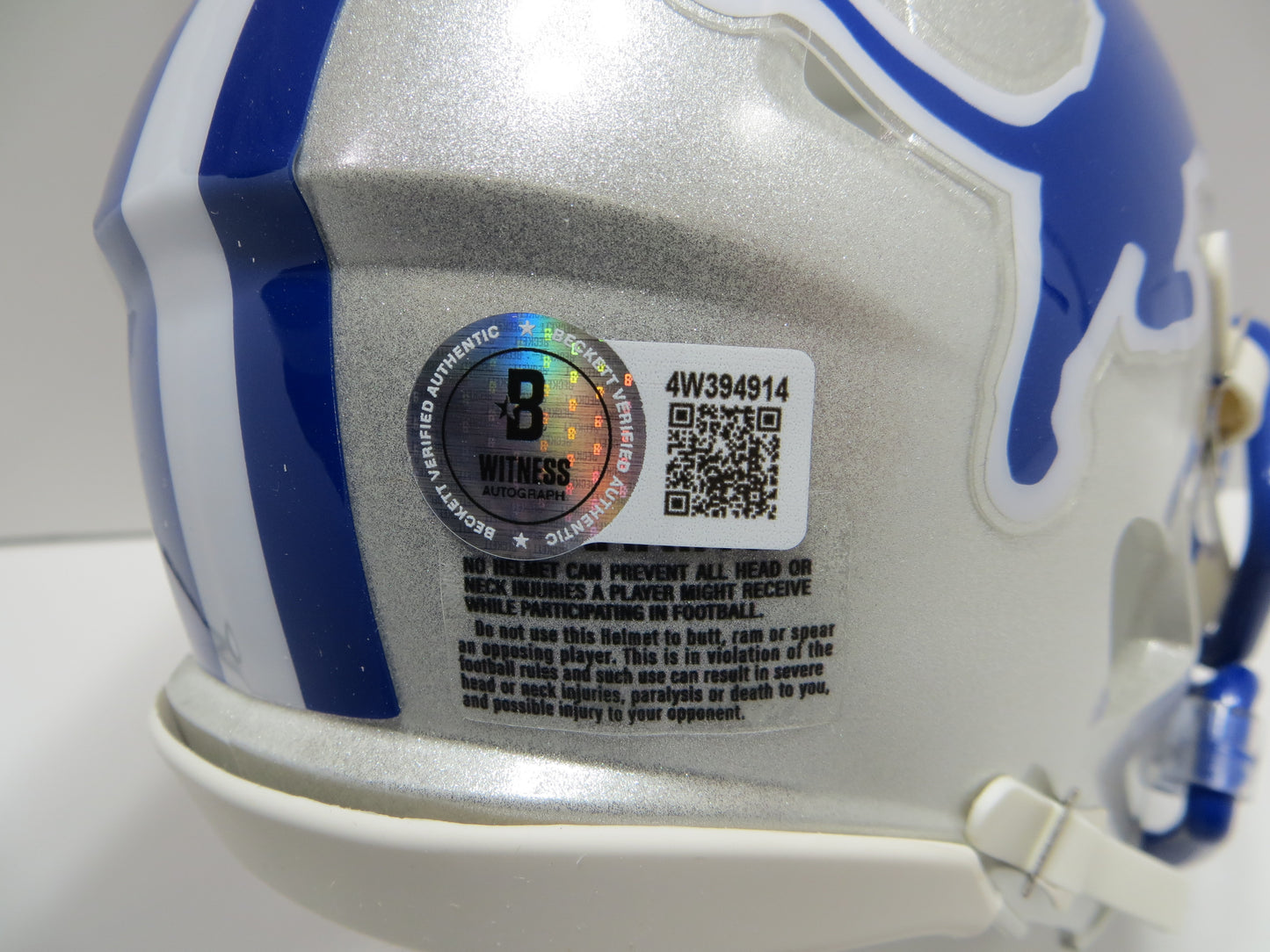 STEVE OWENS SIGNED DETROIT LIONS MINI HELMET w/71ALLPRO BAS