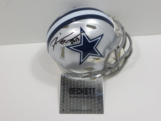 DeMARVION OVERSHOWN SIGNED DALLAS COWBOYS MINI HELMET UT Longhorns BAS