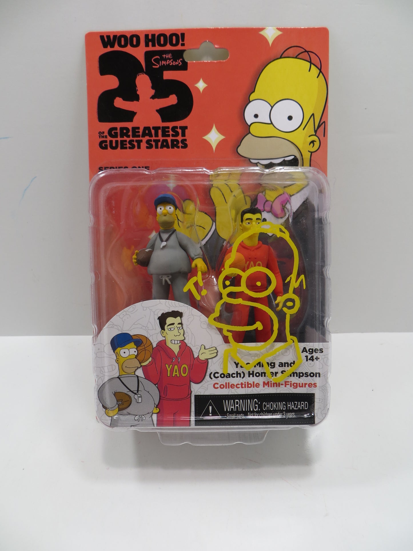 TONE RODRIGUEZ SIGNED SKETCHED Yao Ming & Homer SIMPSONS FIGURINE