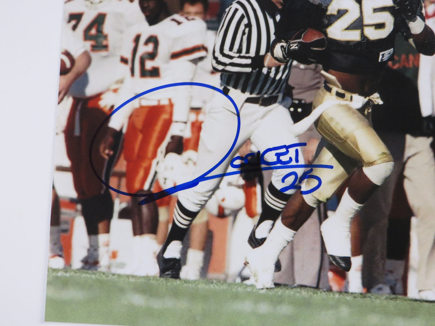 RAGHIB ROCKET ISMAIL SIGNED 8x10 NOTRE DAME IRISH vs MIAMI PHOTO BAS COA