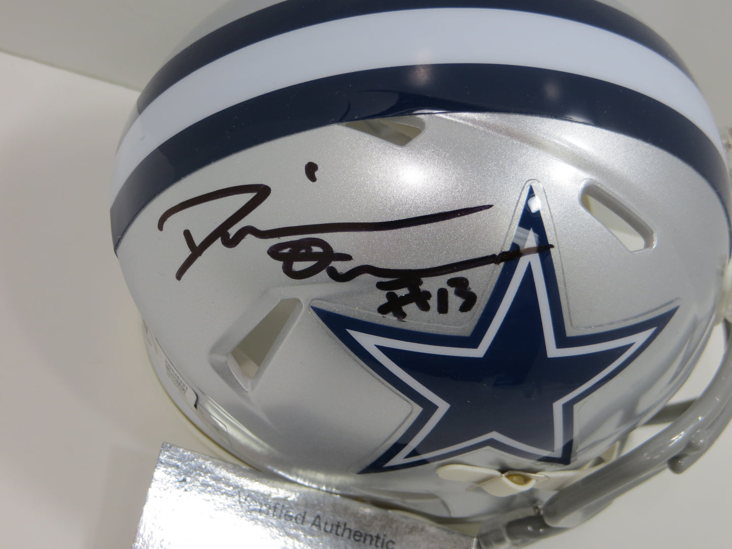 DeMARVION OVERSHOWN SIGNED DALLAS COWBOYS MINI HELMET UT Longhorns BAS