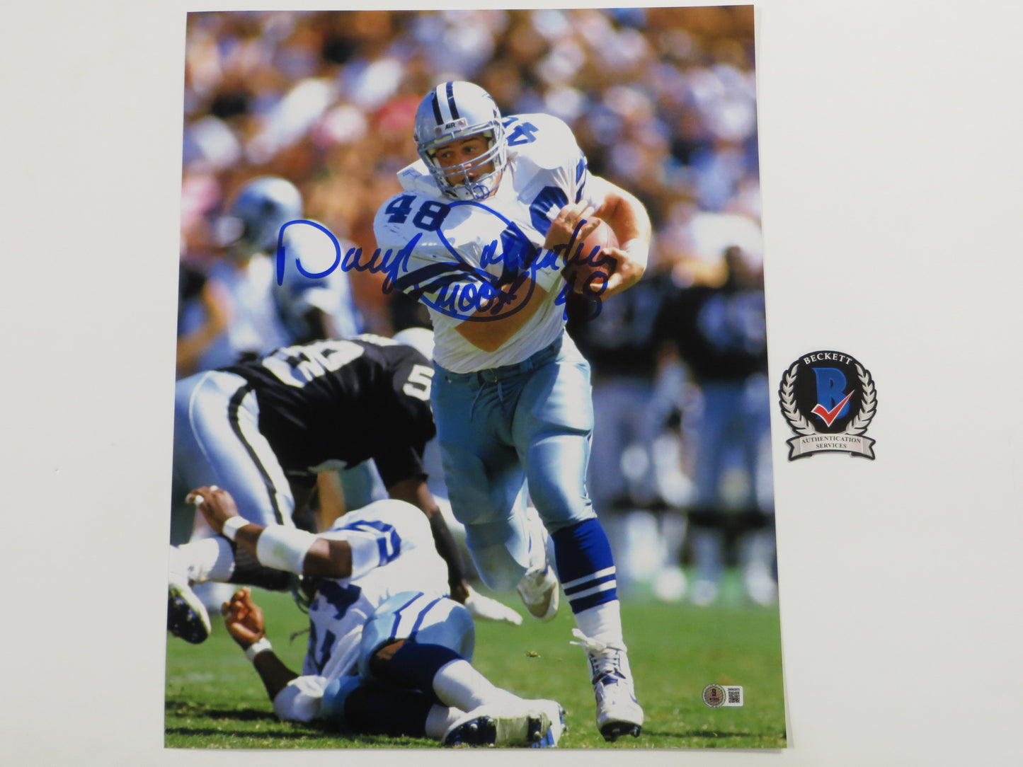 DARYL Moose JOHNSTON Dallas Cowboys SIGNED 16x20 PHOTO Dallas Cowboys BAS COA