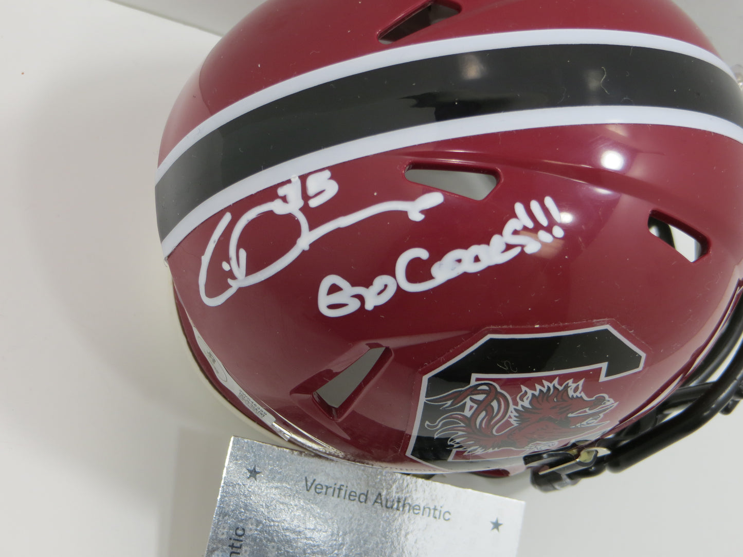 RICO DOWDLE SIGNED SOUTH CAROLINA GAMECOCKS Riddell MINI HELMET Cowboys BAS