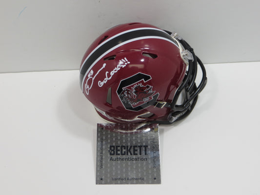 RICO DOWDLE SIGNED SOUTH CAROLINA GAMECOCKS Riddell MINI HELMET Cowboys BAS