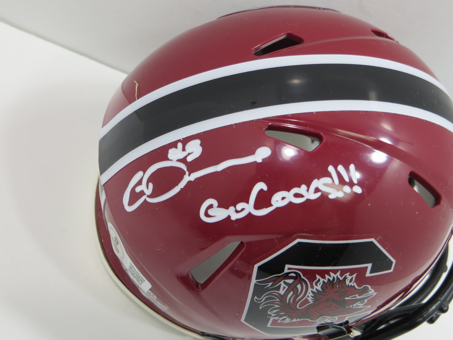 RICO DOWDLE SIGNED SOUTH CAROLINA GAMECOCKS Riddell MINI HELMET Cowboys BAS