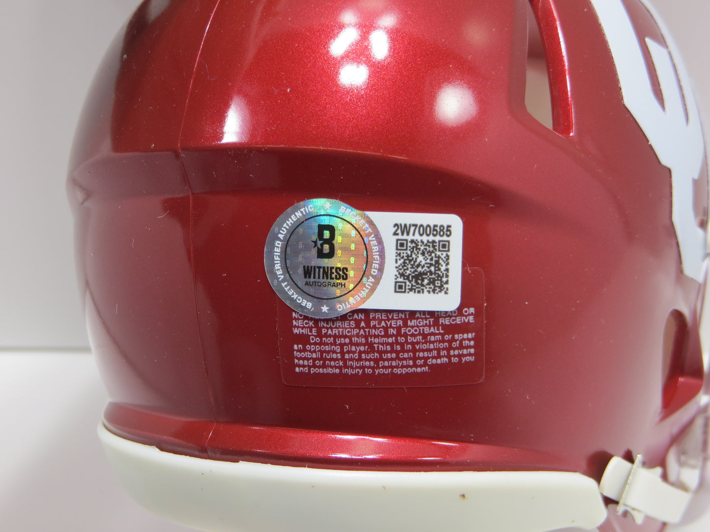 STEVE OWENS SIGNED OKLAHOMA OU SOONERS MINI HELMET w/69 Heisman BAS
