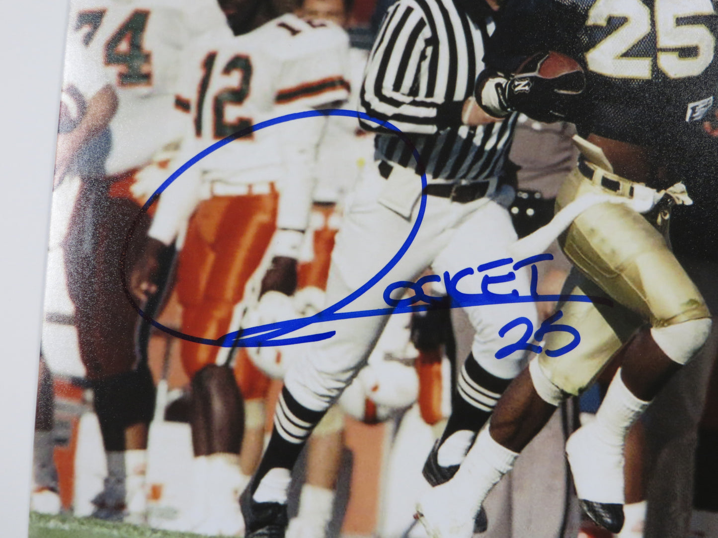 RAGHIB ROCKET ISMAIL SIGNED 8x10 NOTRE DAME IRISH vs MIAMI PHOTO BAS COA