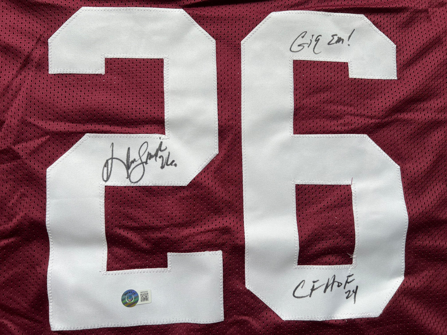 KEVIN SMITH TEXAS A&M AGGIES SIGNED JERSEY w/INSCs Dallas Cowboys XL BAS COA