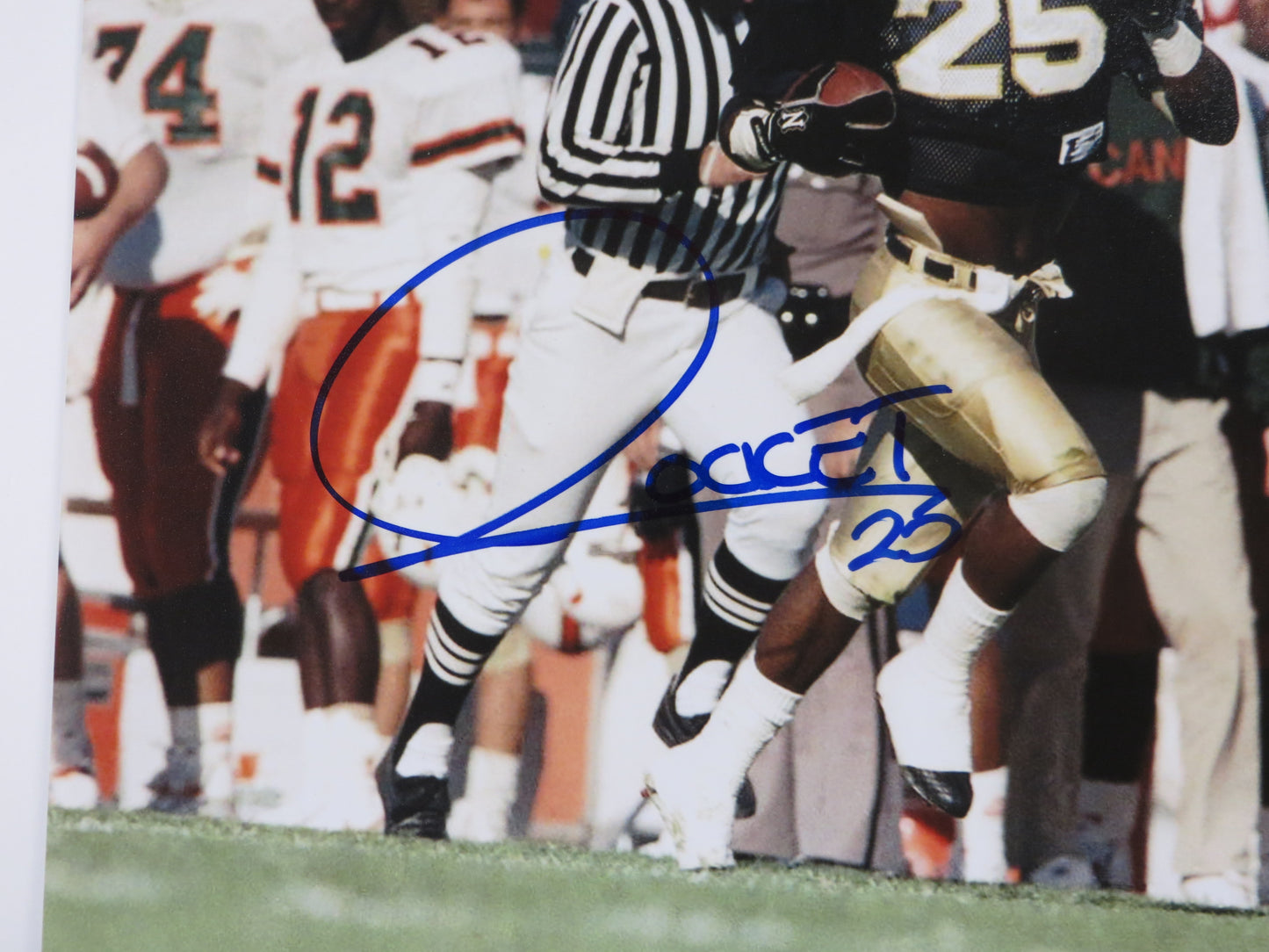 RAGHIB ROCKET ISMAIL SIGNED 8x10 NOTRE DAME IRISH vs MIAMI PHOTO BAS COA