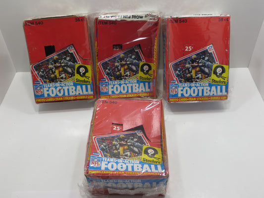 1980 FLEER FOOTBALL EMPTY WAX BOX Lot of 4 BOXES