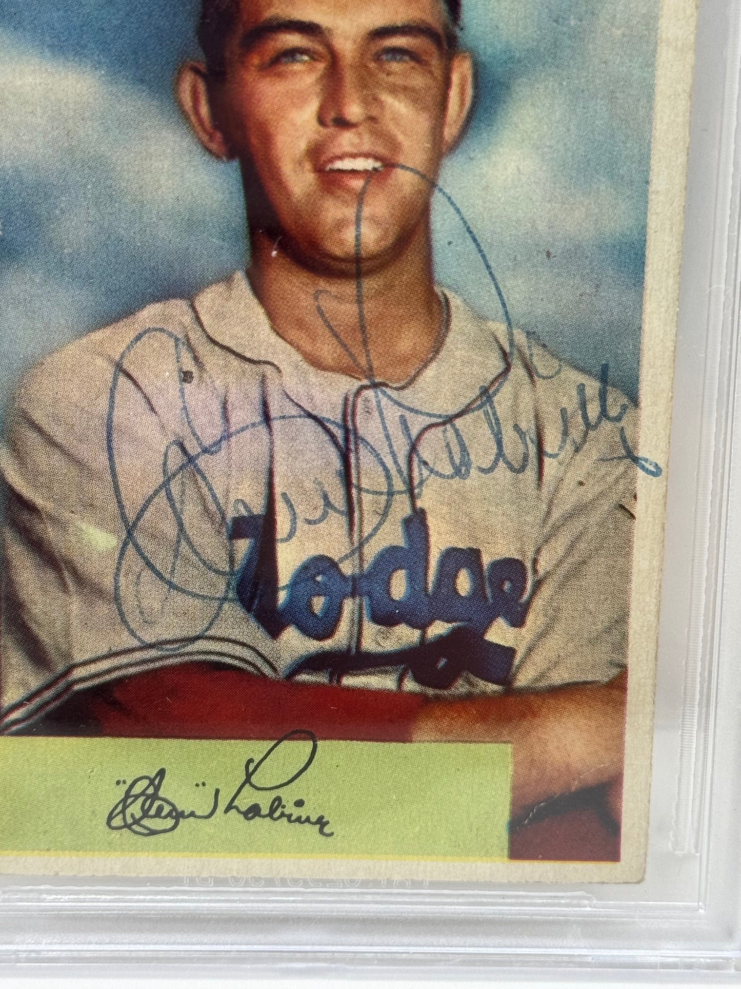 1954 Bowman Clem Labine #106 Auto Beckett Authentic Deceased in 2007