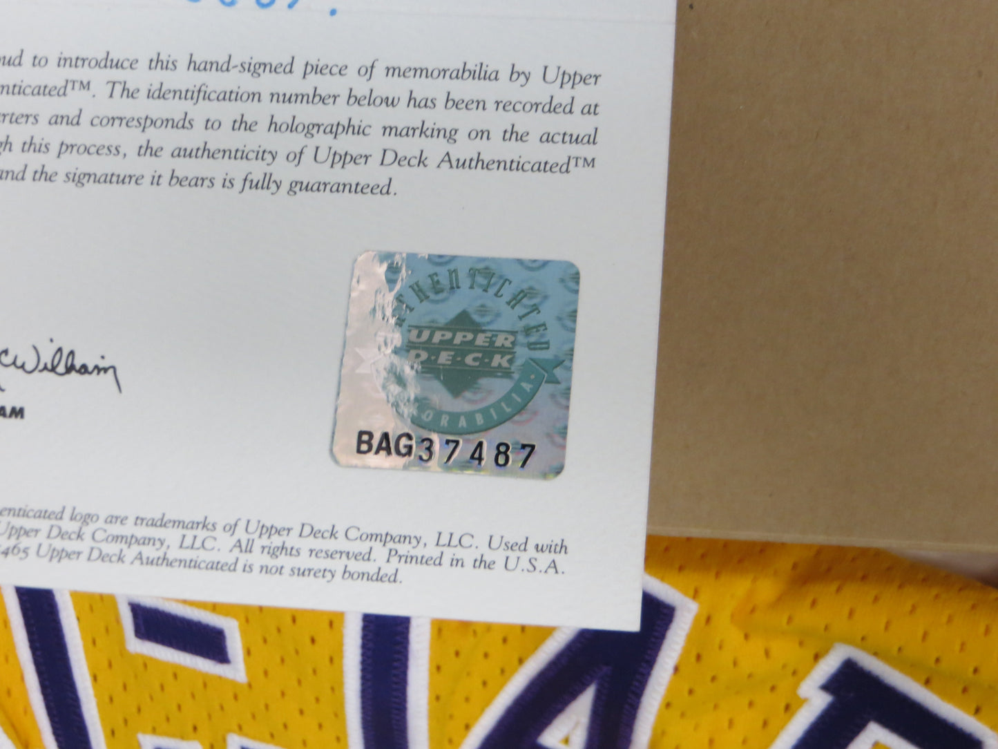 KAREEM ABDUL JABBAR SIGNED Los Angeles Lakers AUTHENTIC STAT JERSEY 8/33 UDA