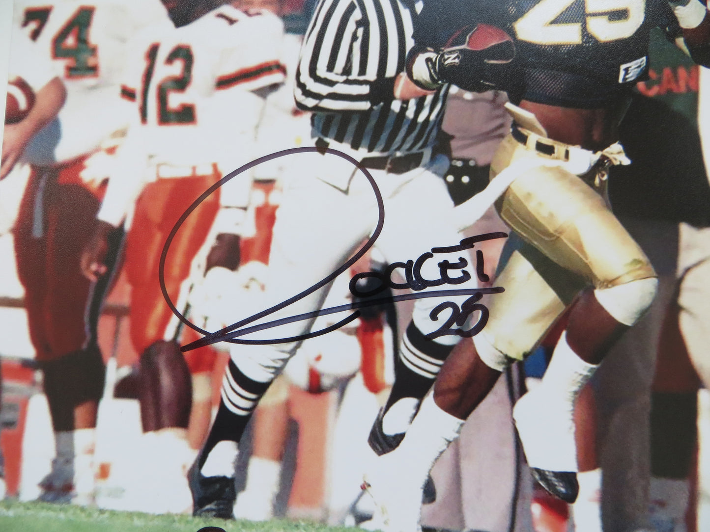 RAGHIB ROCKET ISMAIL SIGNED Notre Dame vs Miami 8x10 PHOTO wCathsvsConvicts BAS
