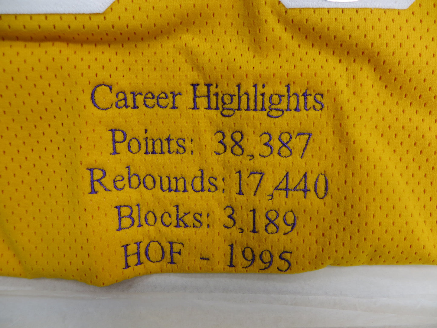 KAREEM ABDUL JABBAR SIGNED Los Angeles Lakers AUTHENTIC STAT JERSEY 8/33 UDA