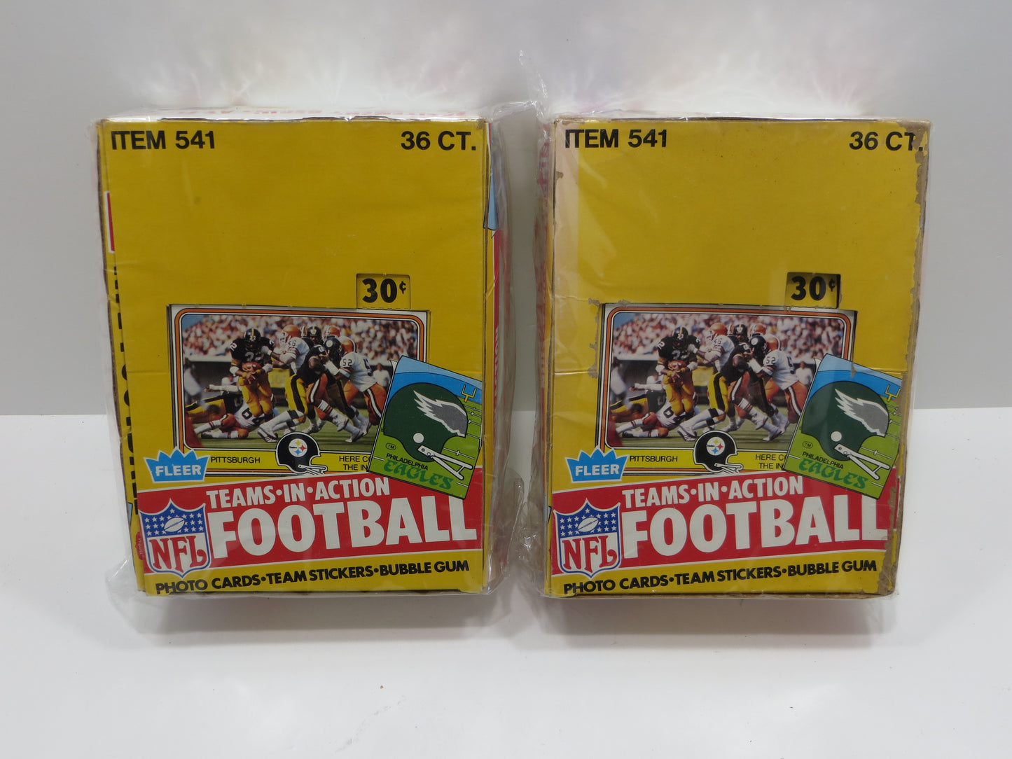1981 FLEER FOOTBALL EMPTY WAX BOX Lot of 2 BOXES