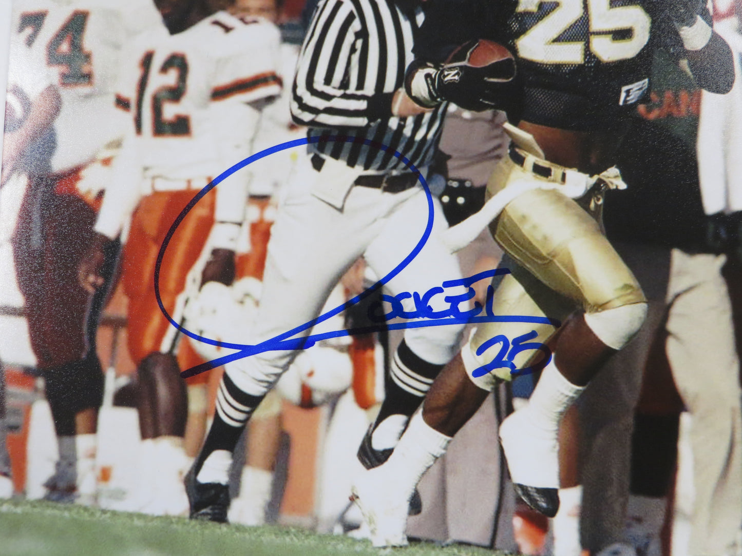 RAGHIB ROCKET ISMAIL SIGNED 8x10 NOTRE DAME IRISH vs MIAMI PHOTO BAS COA