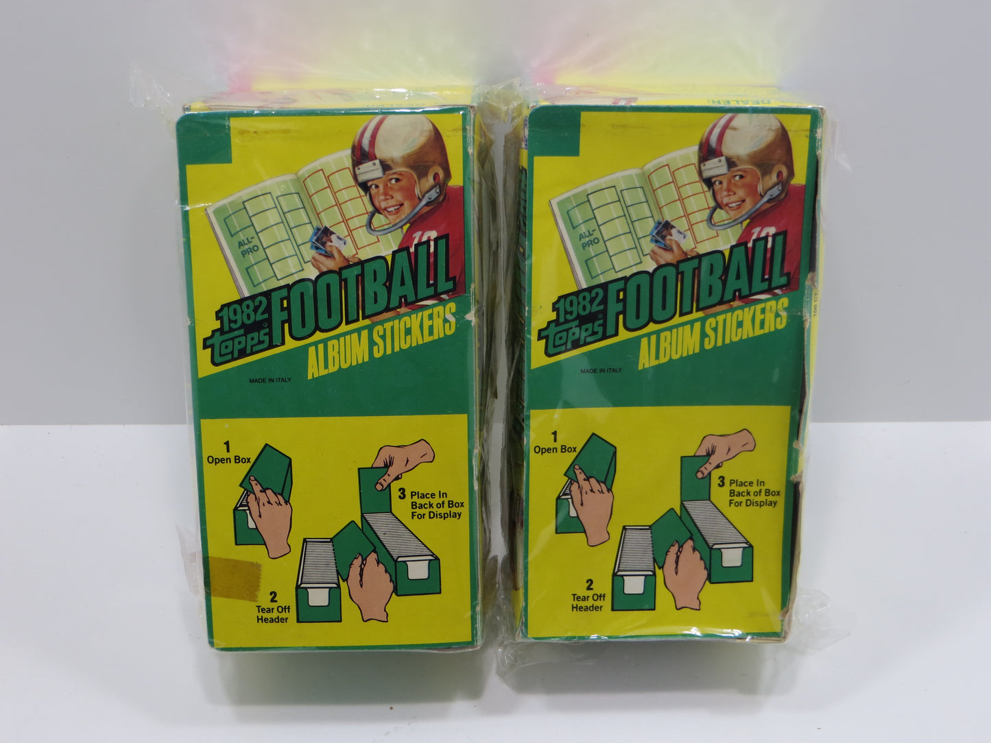 1982 TOPPS FOOTBALL STICKERS EMPTY WAX BOX Lot of 2 BOXES
