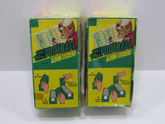 1982 TOPPS FOOTBALL STICKERS EMPTY WAX BOX Lot of 2 BOXES