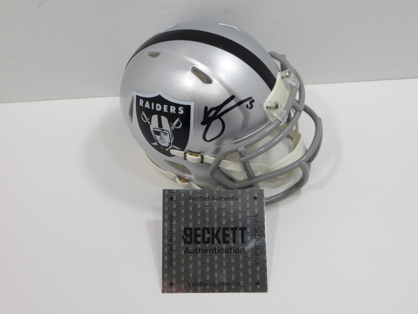 MICHAEL CRABTREE SIGNED OAKLAND RAIDERS Riddell MINI HELMET Texas Tech BAS